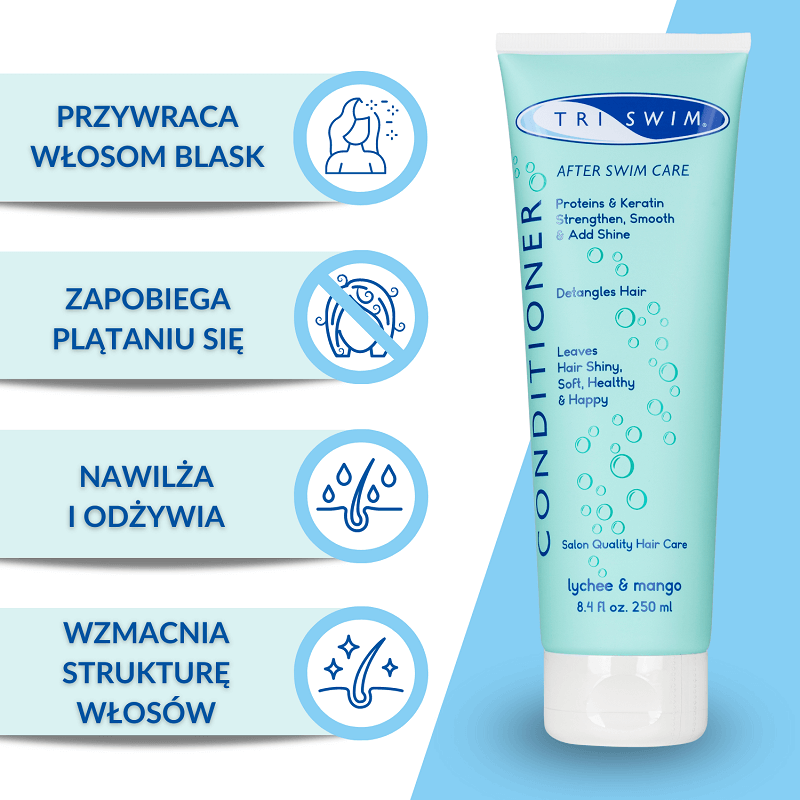 Triswim odżywka do włosów neutralizująca chlor brzoskwinia pomarańcza 251 ml