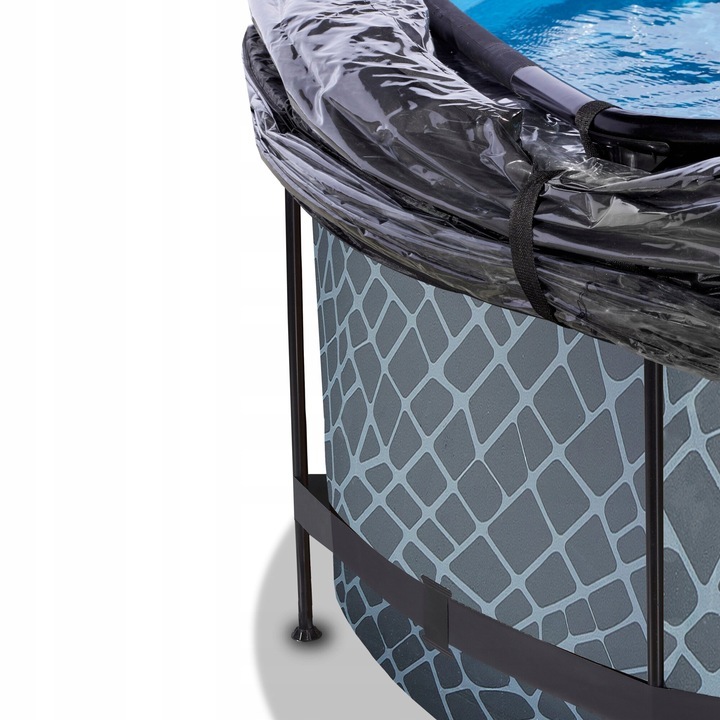 Basen ogrodowy stelażowy duzy z filtrem i kopułą w zestawie z drabinką exit toys