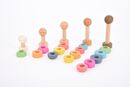 Tęczowe drewniane ludziki mały zestaw