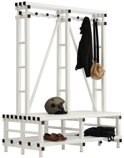 Ławka do szatni z wieszakiem dwustronna