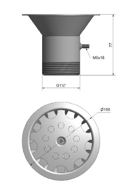 Dysza napływowa denna stal nierdzewna basen beton