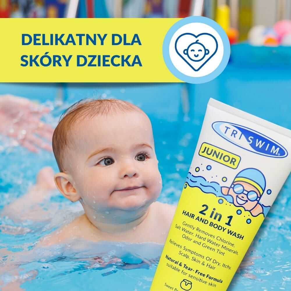 Triswim Junior płyn do mycia ciała i włosów neutralizujący chlor