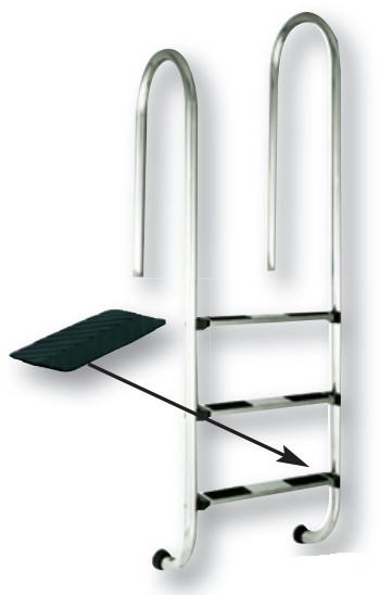 Drabinka basenowa stalowa AISI 316 Asymetryczna