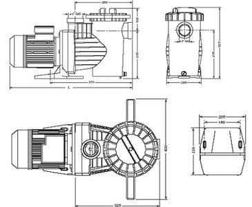 Pompa basenowa Preva Winner 200T 3-faz. 1,5 kW 24 m3/h